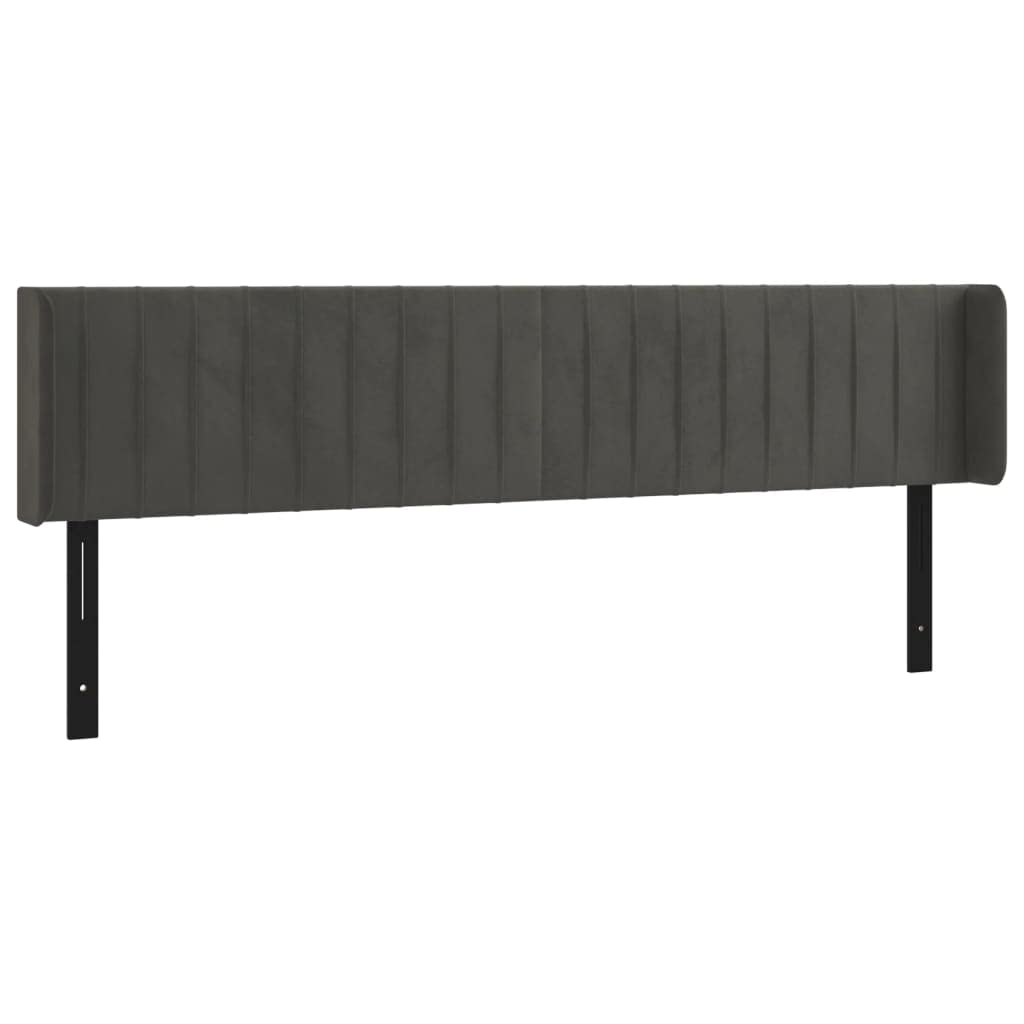 Vidaxl Led Headboard, Upholstered Headboard For Bed Home, Bed Headboard With Led Light, Bedroom Furniture, Dark Gray 79.9"X6.3"X30.7"/34.6" Velvet